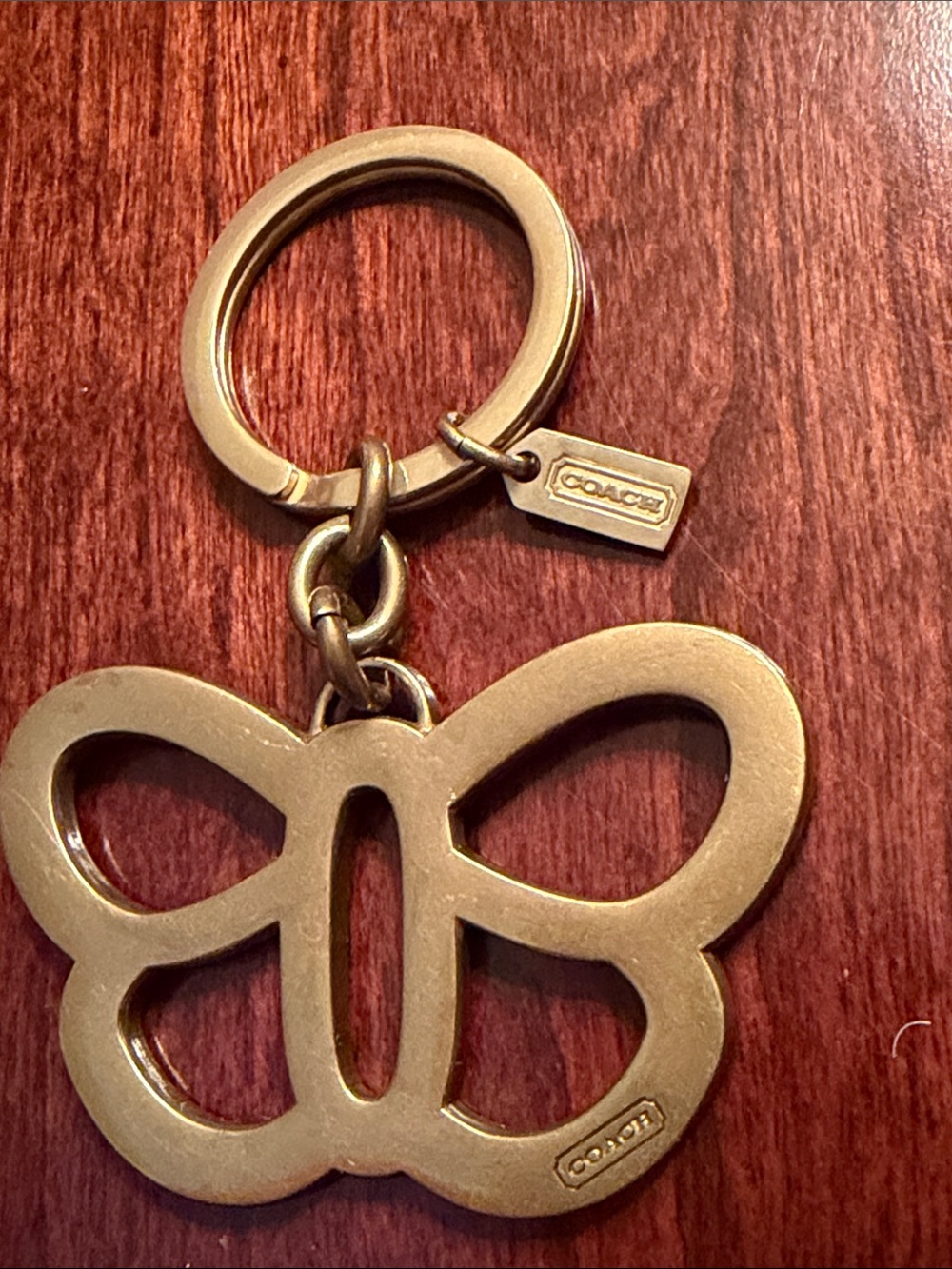 Coach Gold-tone Butterfly KeyChain Key Ring.